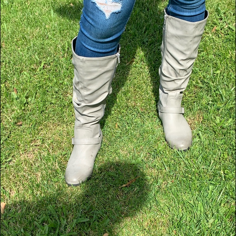 Gray boots